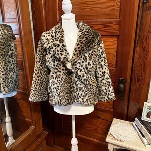 Forever 21 Animal Print Teddy Jacket